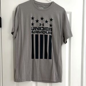 Under Armour Mens’s Gray T-shirt with Flag size L